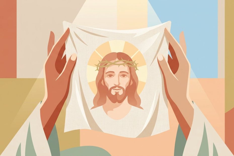 Santo Rostro de Jesús - Illustration prière catholique